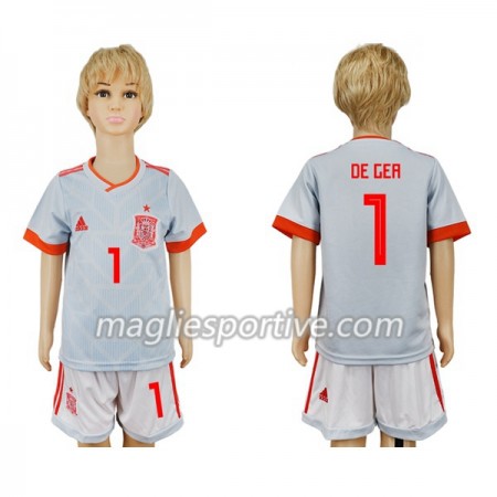 Completo Calcio Spagna De Gea 1 Bambino Divisa Trasferta Mondiali 2018